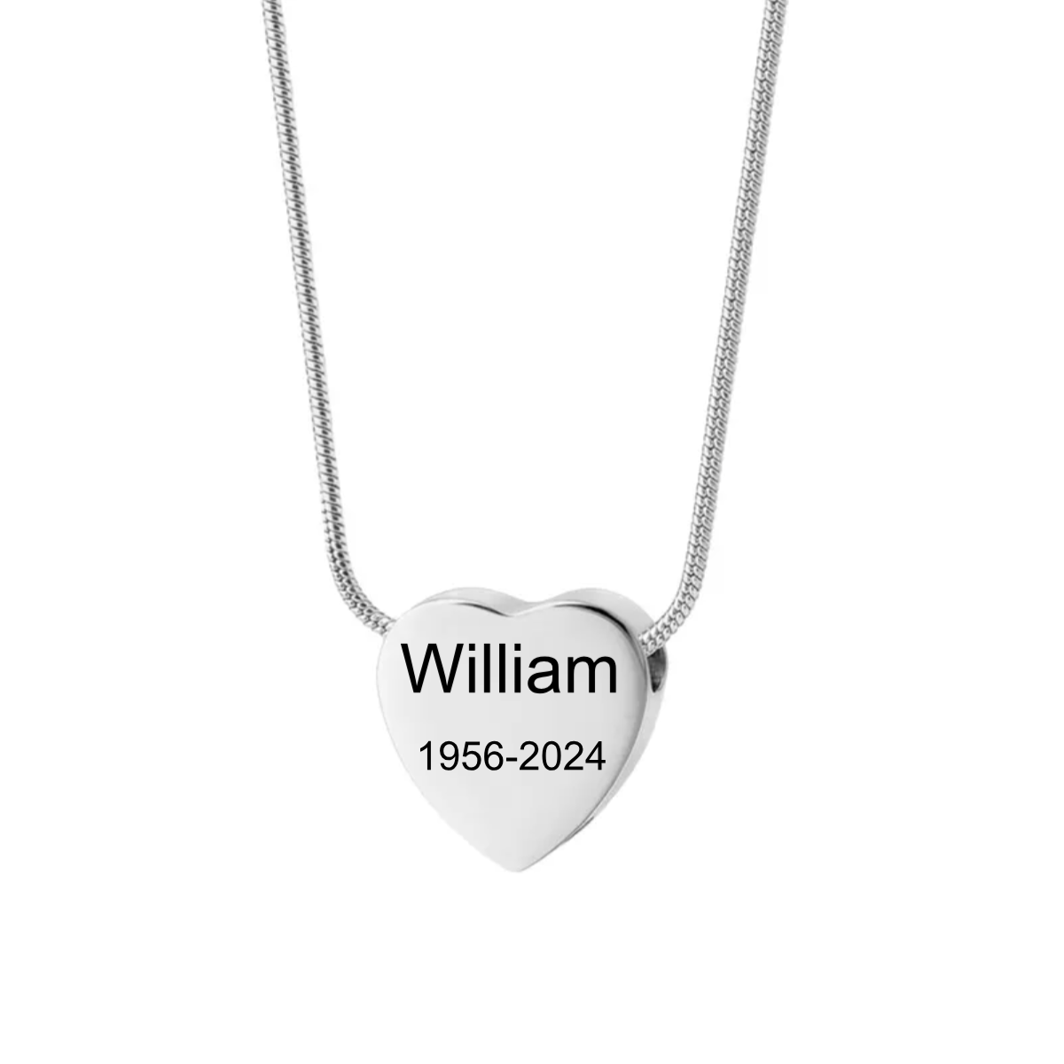 Personalized Memorial Custom Name&Date Heart Urn Necklace
