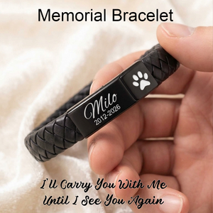 Personalized Cremation Ashes Bracelet, Engraved Memorial Urn Jewelry, Pet Loss Gift