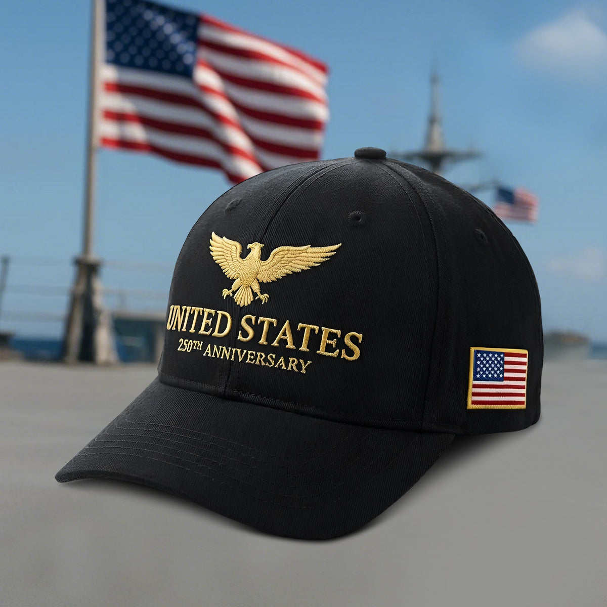 Retro USA Flag 250th Anniversary Cap, Patriotic Gift