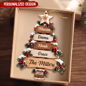 Personalized Family Name Christmas Tree Ornament
