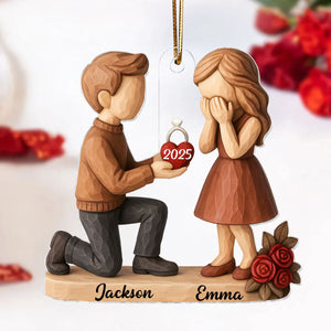Couple's Proposal Gift - Personalized Acrylic Ornament