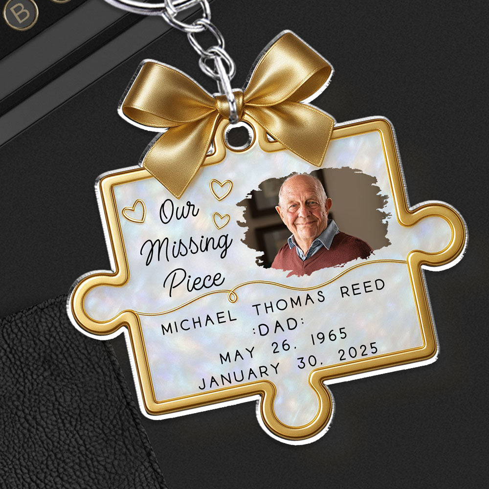 Our Missing Piece In Heaven - Personalized Custom Acrylic Keychain
