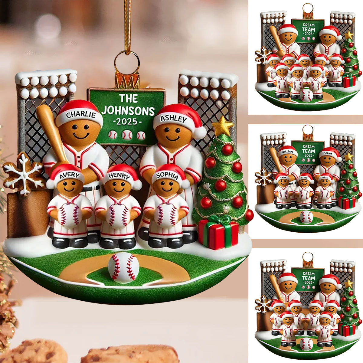 Baseball Home-Personalized 3D Effect Cute Ornament Gift For Family Member