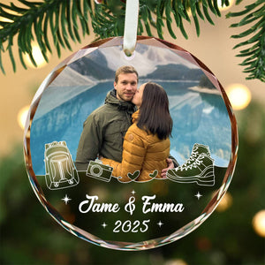 Personalized Travel Ornament, Hiking Photo Gift