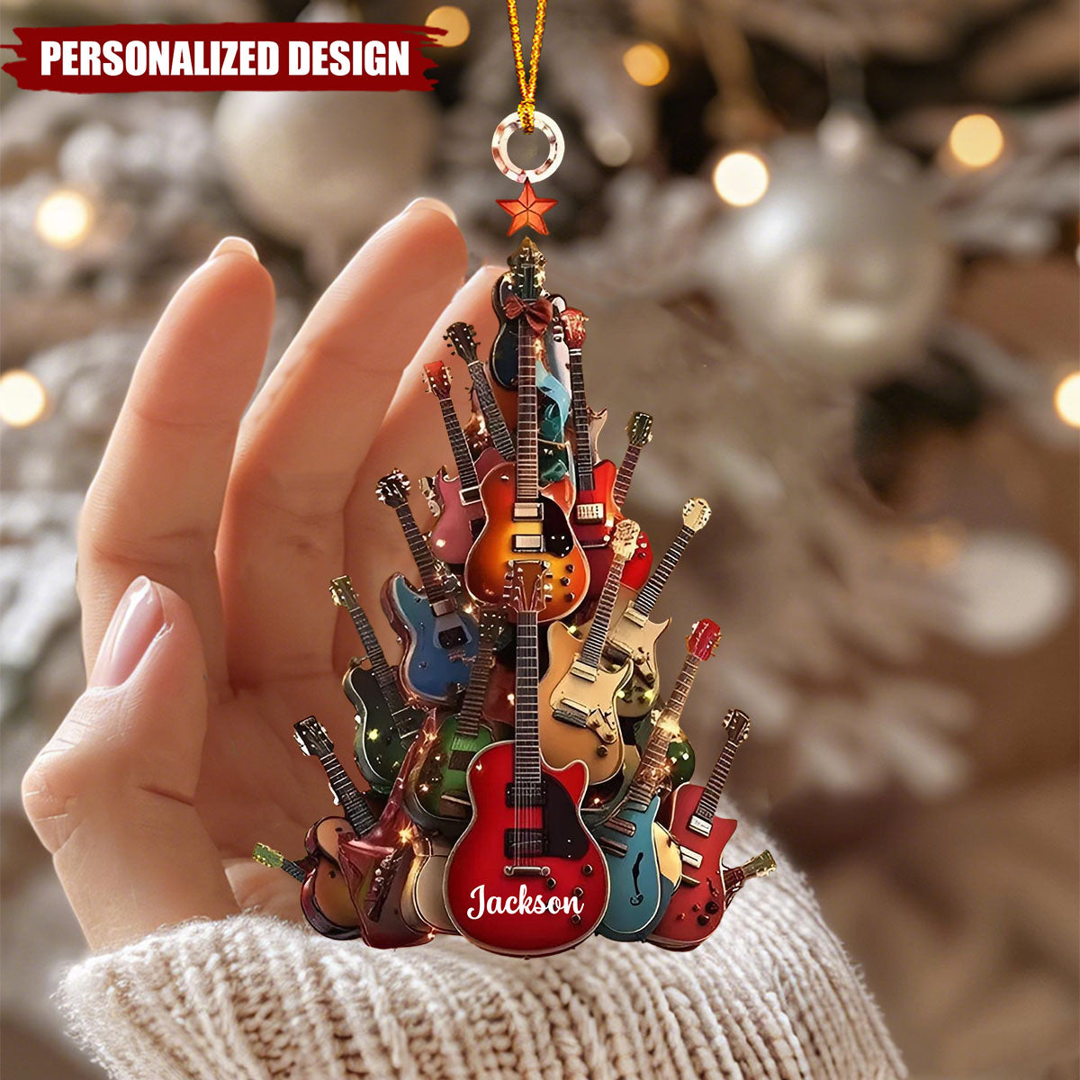 Personalized Guitar Christmas Tree Ornament