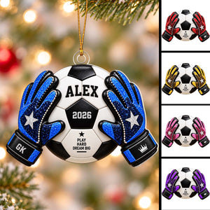 Personalized Soccer Goalkeeper Ornament,Soccer Player Christmas Gift