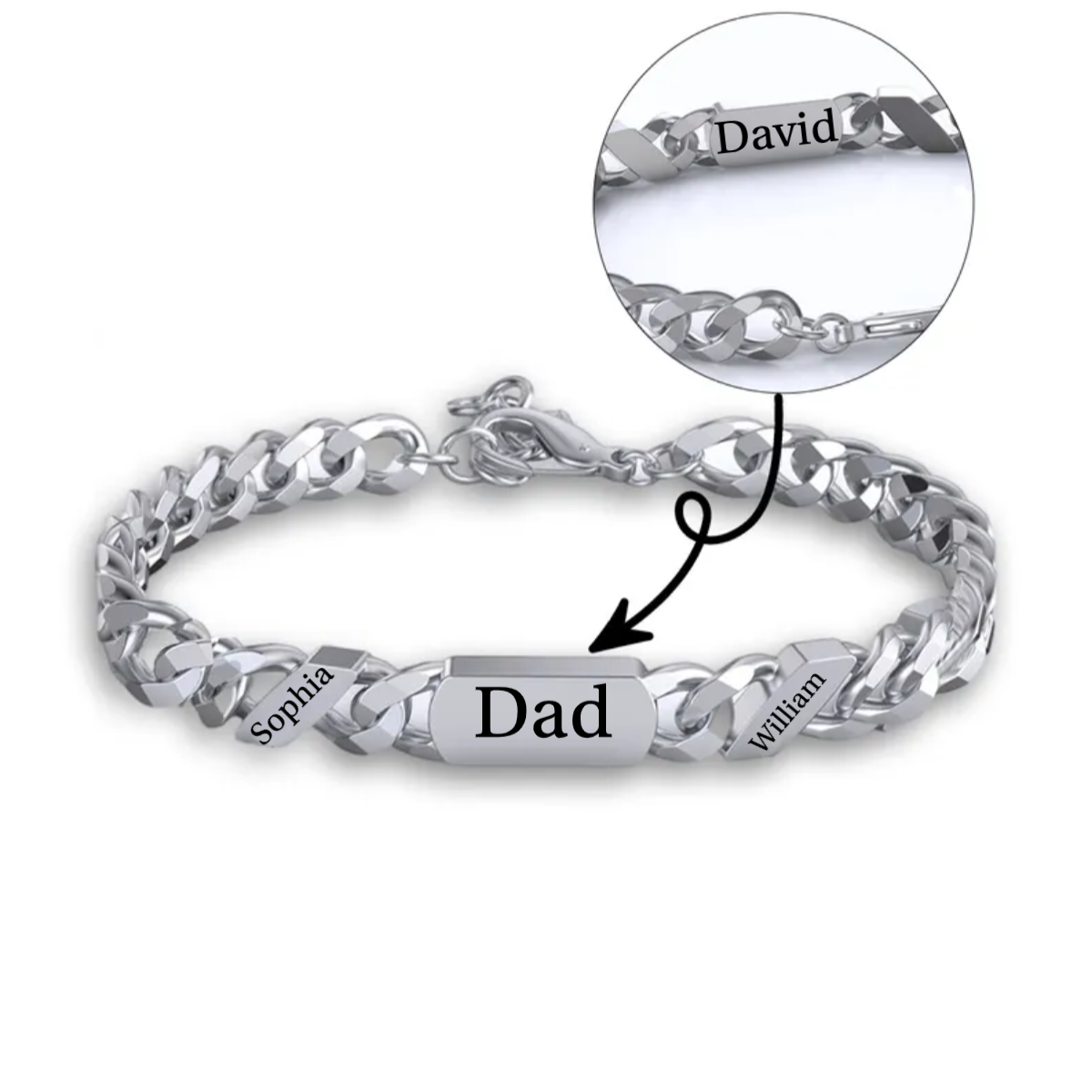Personalized Fashion Name Chain Bracelet For Father's Day Gift