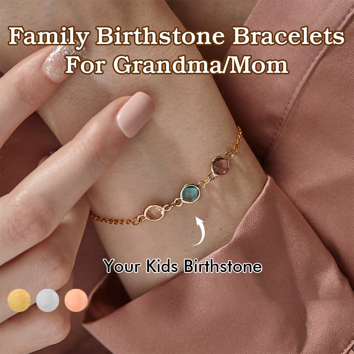 Personalized Family Birthstone Bracelets for Mom Jewelry Mother Daughter Bracelet