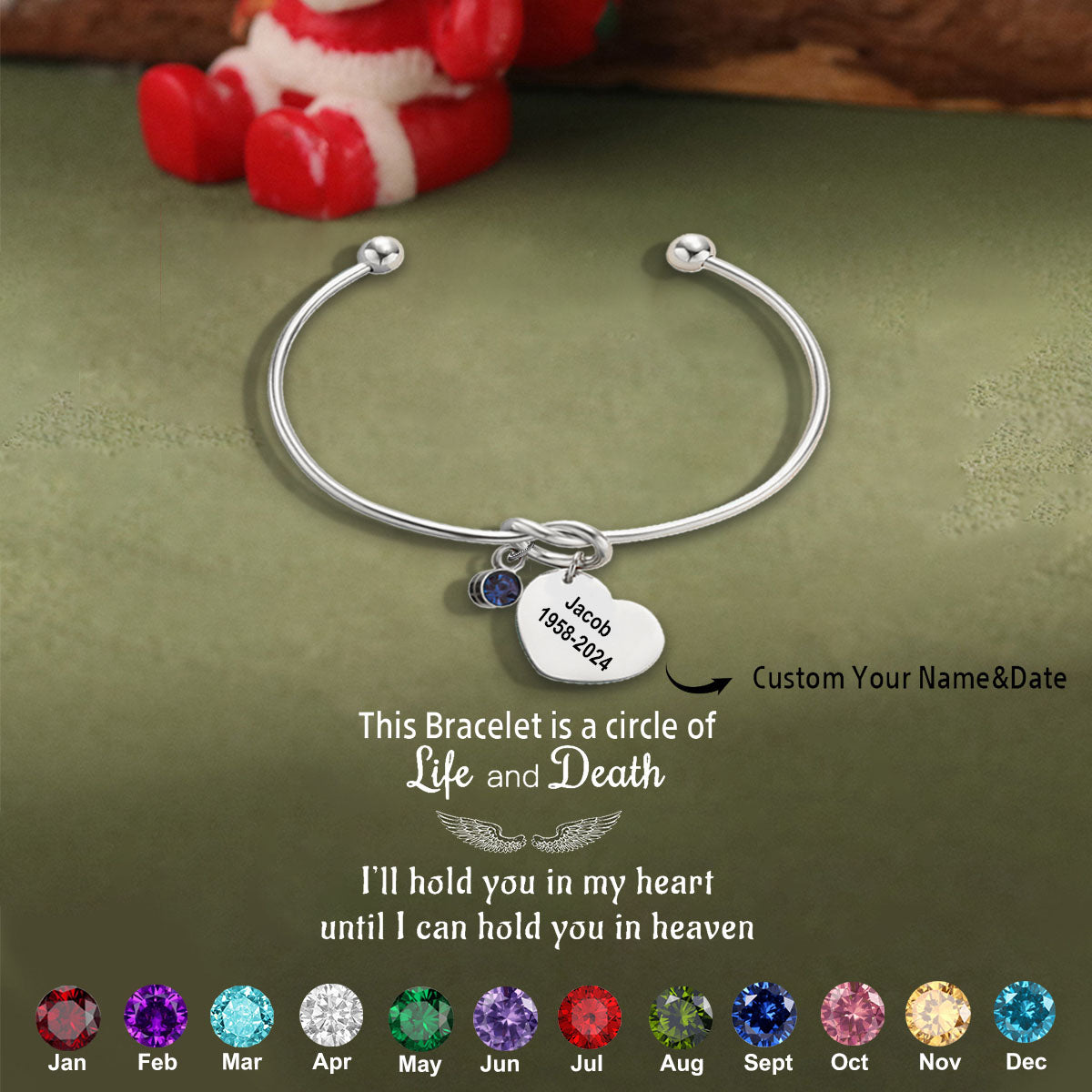 Personalized Custom Birthstone Name Bracelet For Women - Gift For Christmas