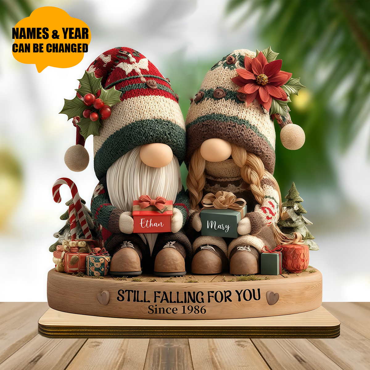 Personalized Growing Old Together Couple Christmas Plaque