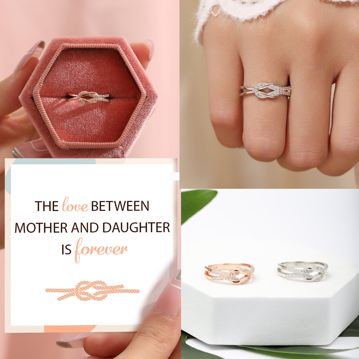 The Love Between Mother And Daughter is Forever - Infinity Love Knot Promise Ring