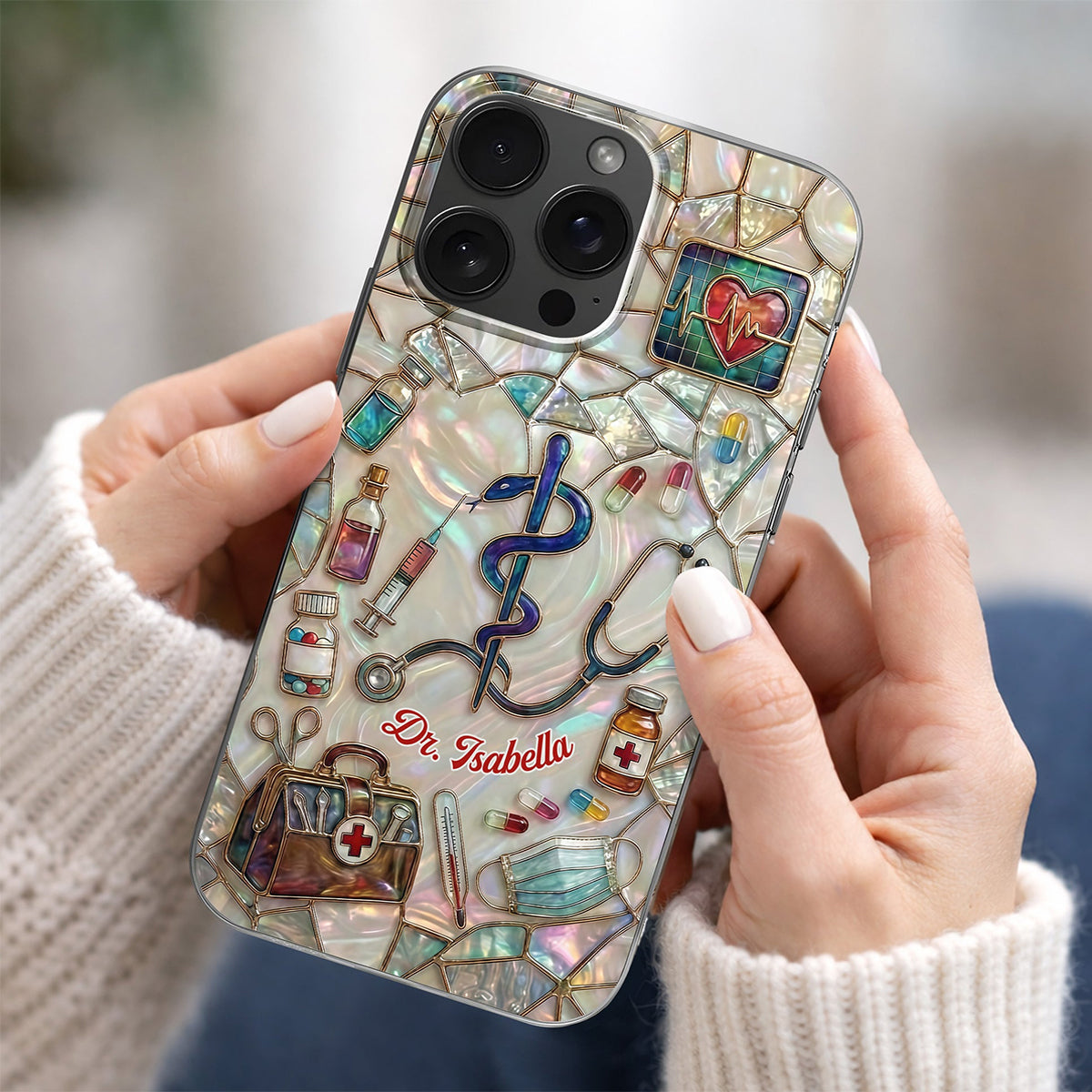 Personalized Rod of Asclepius Phone Case, Gift For Healthcare