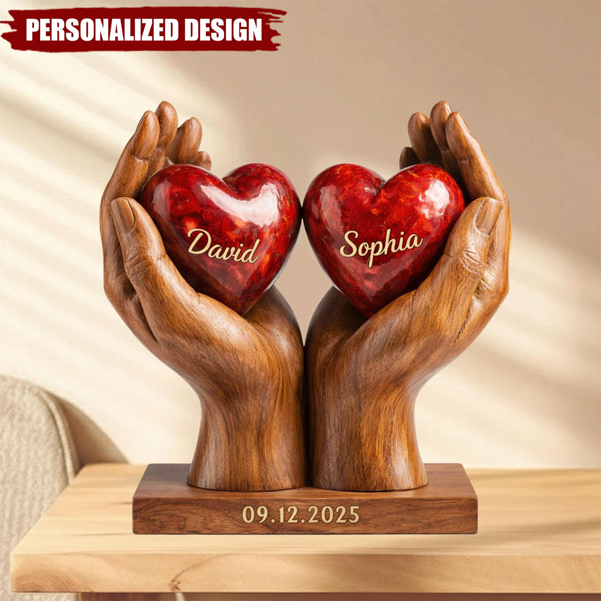 You & Me We Got This- Custom Name Couple Heart Plaque