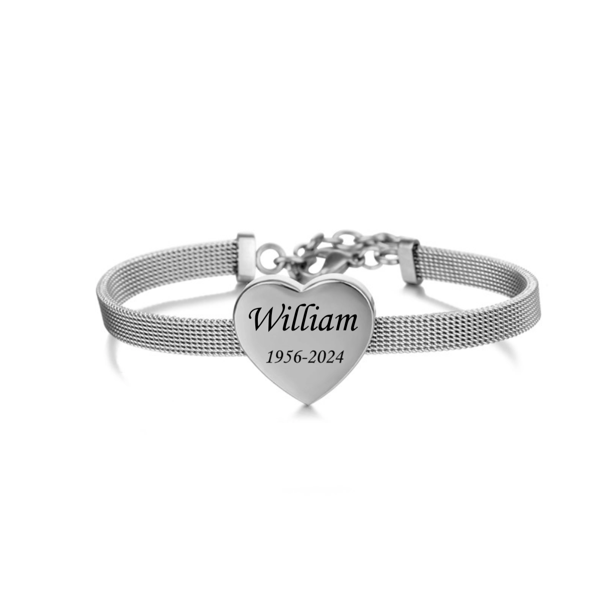 Personalized Custom Engraved Name&Date Heart Bracelet - Gift For Christmas