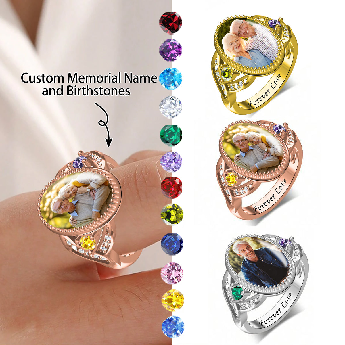 Forever Love - Custom Oval Photo Ring