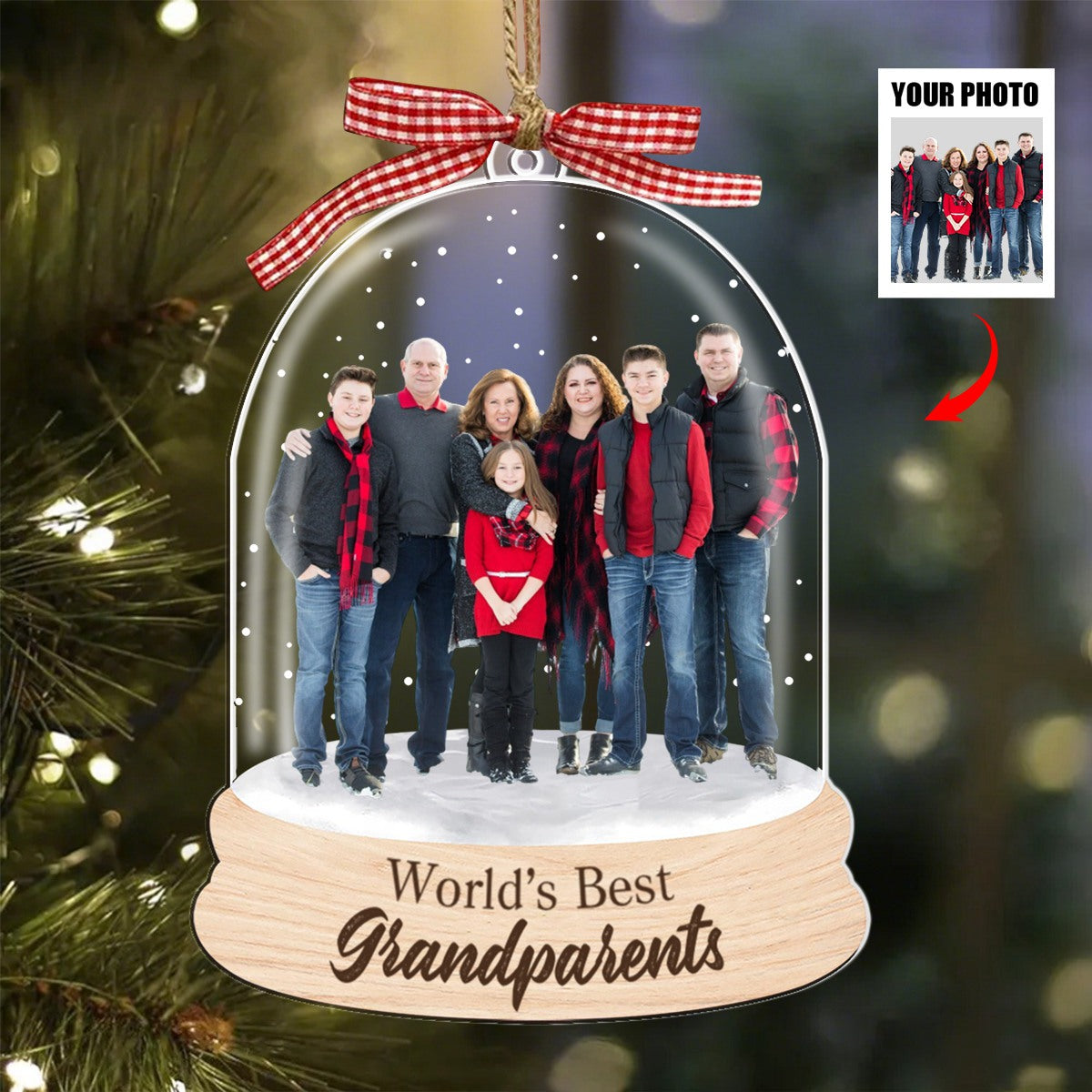 Custom Acrylic Photo Ornament, Big Family Christmas Gift