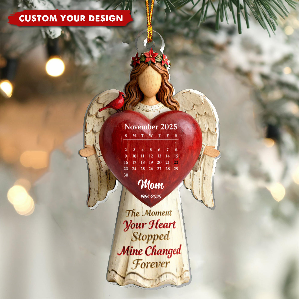 The Moment Your Heart Stopped - Personalized Angel Ornament