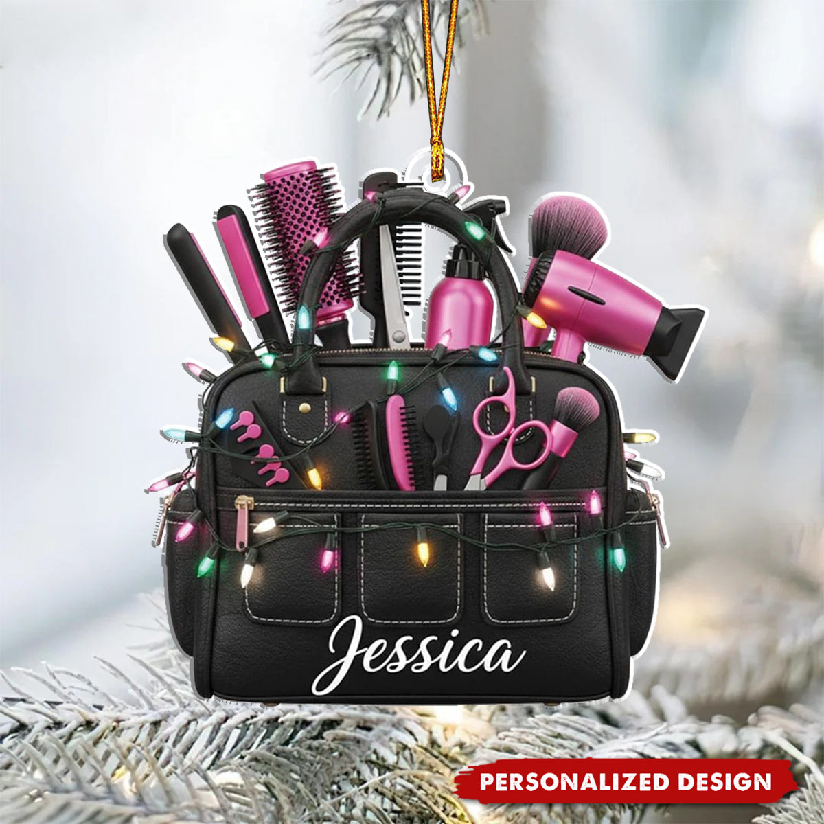 Personalized Hairstylist 2D FLAT Christmas Ornament