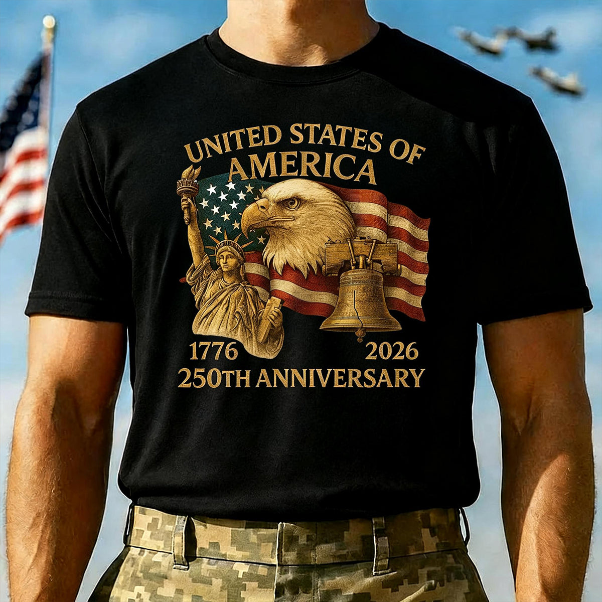 America 250th Anniversary Patriot Eagle T-Shirt