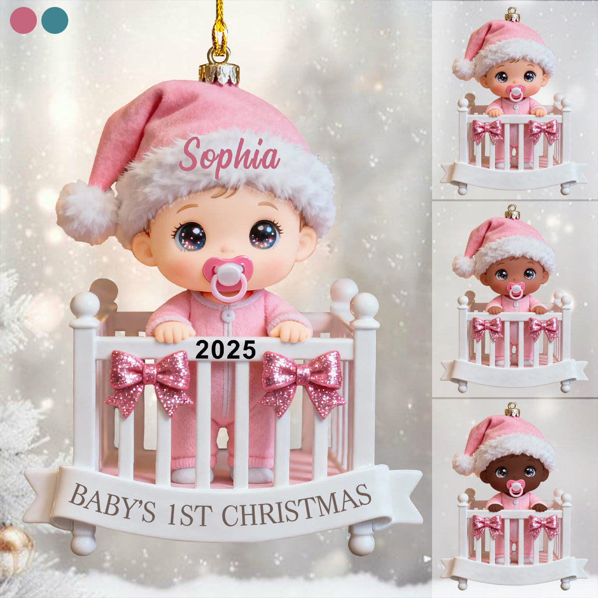 Baby’s 1st Christmas Ornament - Custom Name Newborn Gift