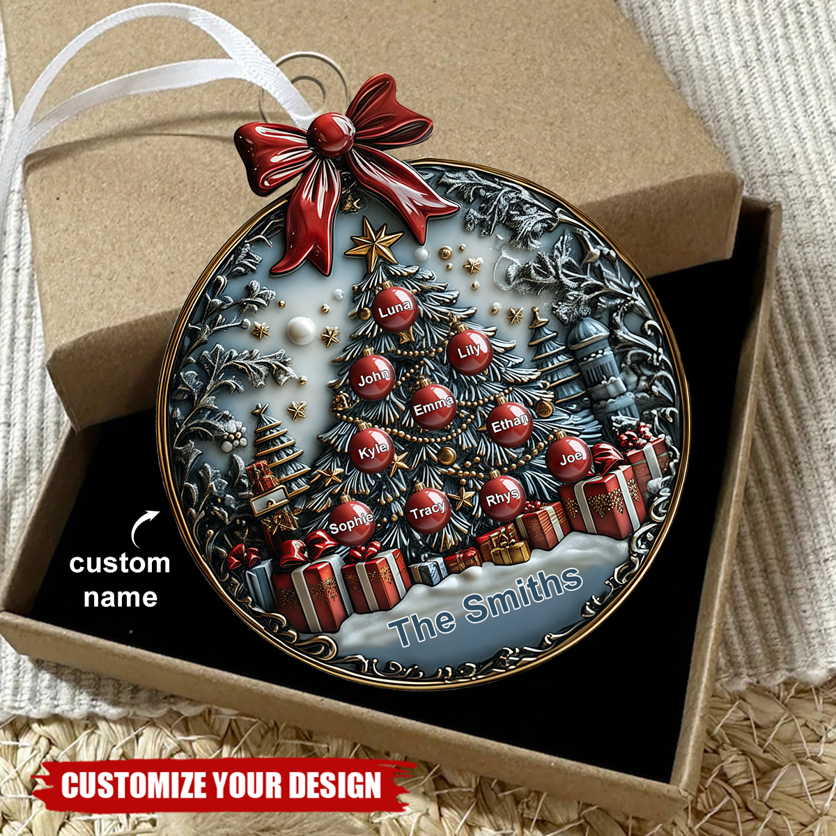 Merry Christmas - Personalized Family Acrylic Ornament