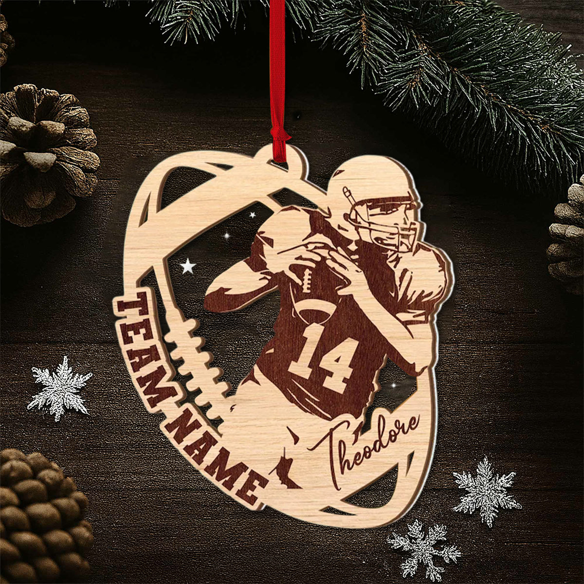 Personalized Football Ornament, Sport Team Gift