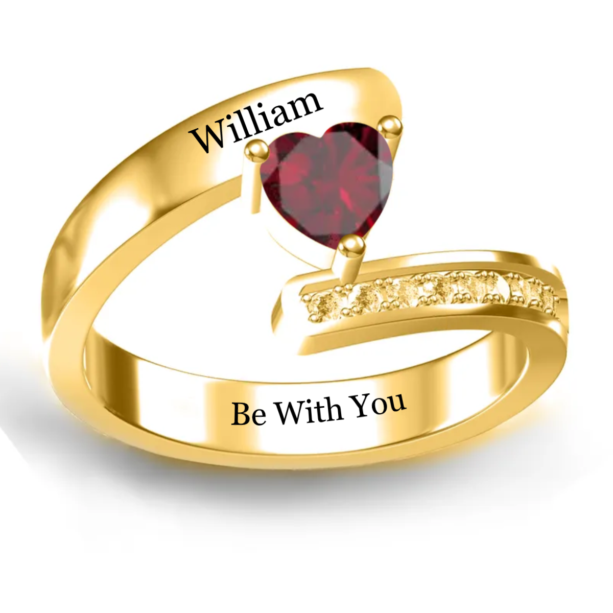 Personalized I'm A Wife To A Husband Birthstone Ring