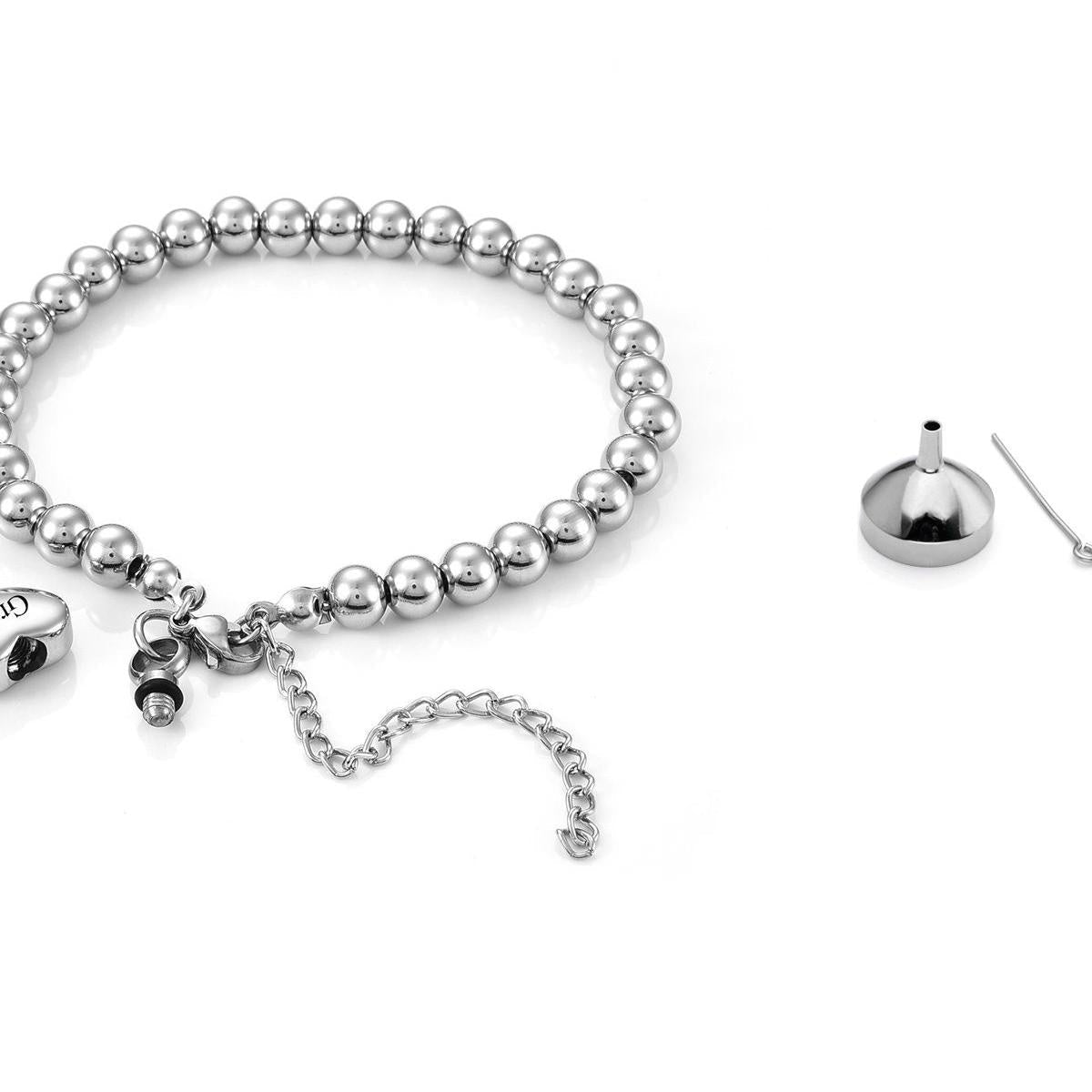 Personalized Heart Ashes Holder Bracelet, Gift For Loss Of Loved One