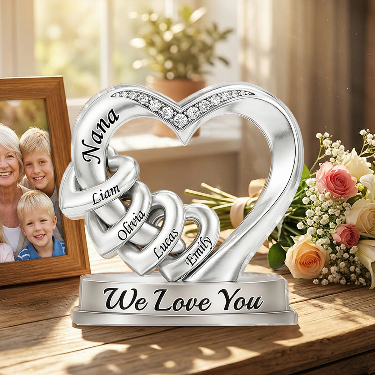 Nana's Heart-Personalized Acrylic Plaque For Her