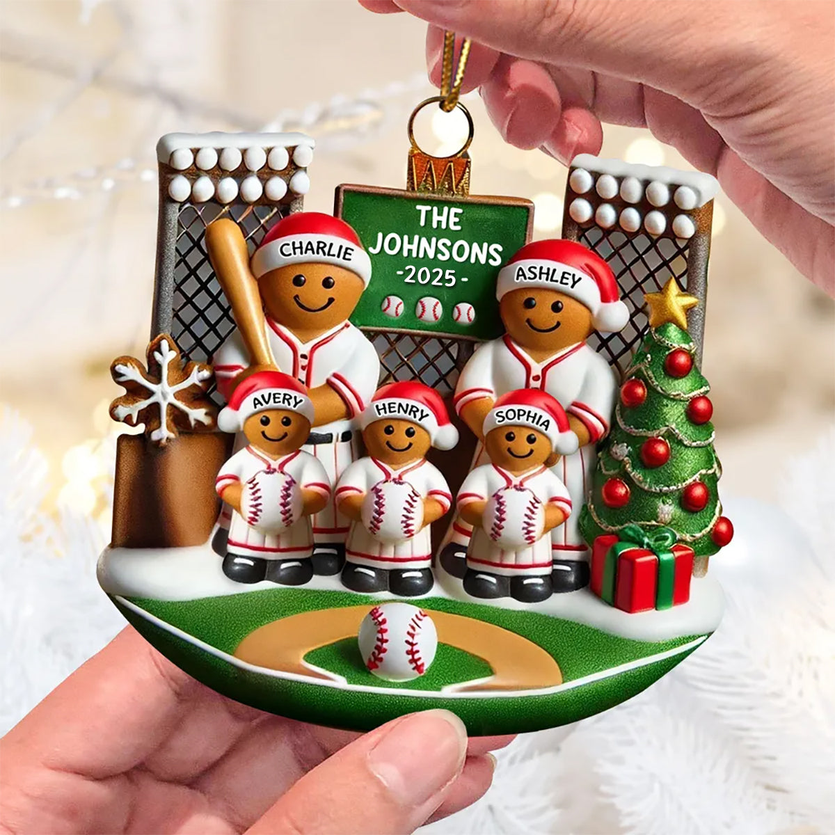Baseball Home-Personalized 3D Effect Cute Ornament Gift For Family Member