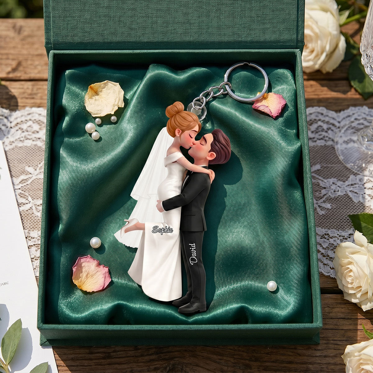 Wedding Couple Kissing-Personalized Wedding Anniversary Gift, Couple Gift
