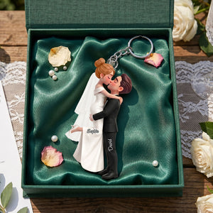 Wedding Couple Kissing-Personalized Wedding Anniversary Gift, Couple Gift