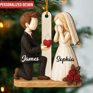 ''She Said Yes''- Personalized Couple Ornament, Newlyweds Gift