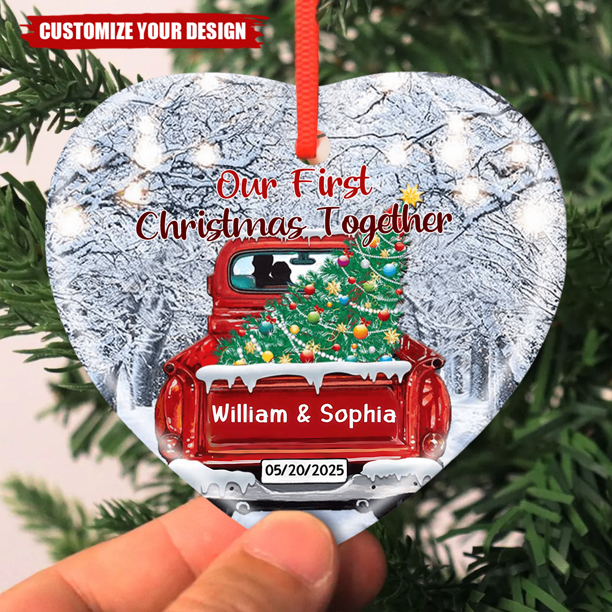 Our First Christmas Married - Personalized Ceramic Ornament
