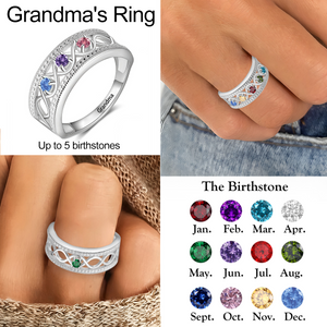 1-5 Birthstones, Custom Infinity Family Ring For Mother, Grandma