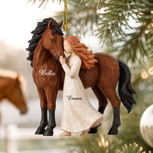 Personalized Girl And Horse Christmas Ornament,Horse Lover Gift