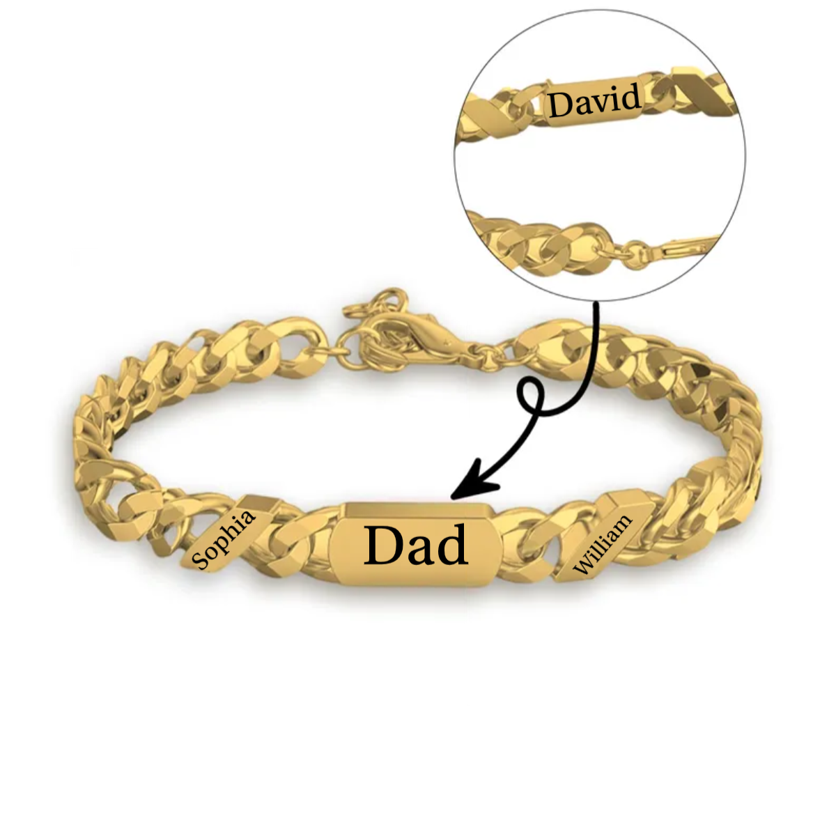 Personalized Fashion Name Chain Bracelet For Father's Day Gift