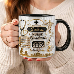 Custom 3D Effect Coffee Mug for Nursing Graduates 2026