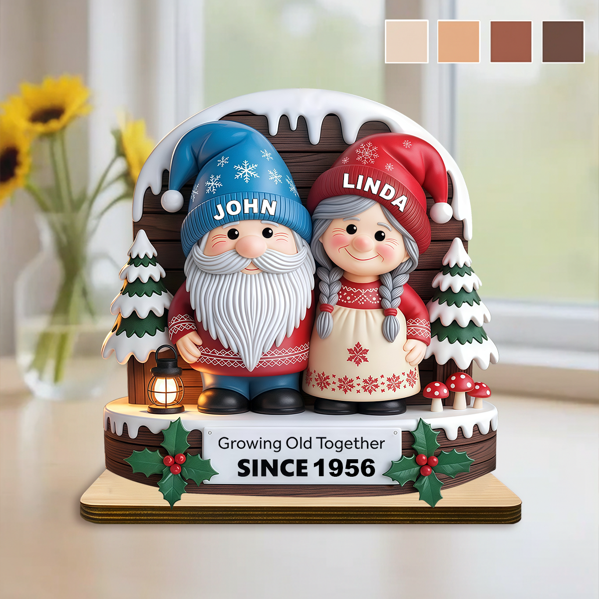 Couple Growing Old Together Plaque, Personalized Christmas Keepsake