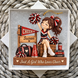 Personalized Cheerleader Ornament, Custom Name Cheer Girl Christmas Gift