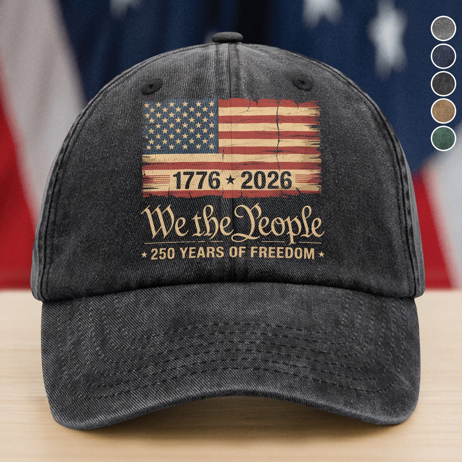 America 250th Birthday US Flag 250 Years We The People Baseball Cap