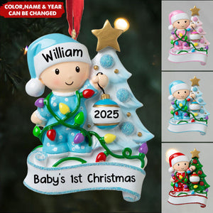 DIY Snow Baby's First Christmas Hand-writing Resin Ornament