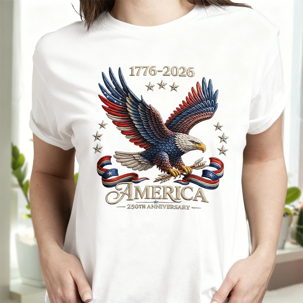 250th Anniversary America Patriotic T-Shirt, Bald Eagle American Flag Tee
