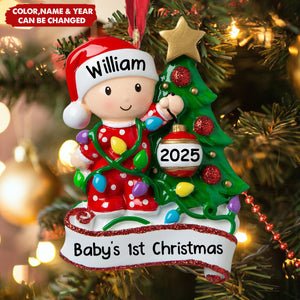 DIY Snow Baby's First Christmas Hand-writing Resin Ornament
