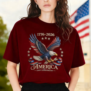 250th Anniversary America Patriotic T-Shirt, Bald Eagle American Flag Tee