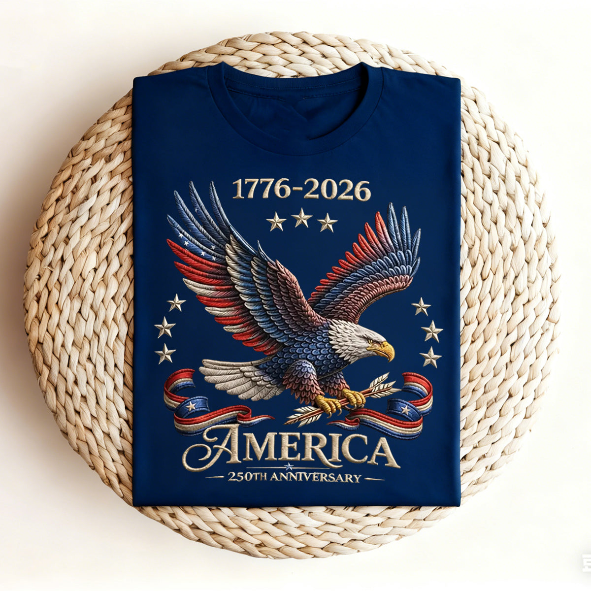 250th Anniversary America Patriotic T-Shirt, Bald Eagle American Flag Tee