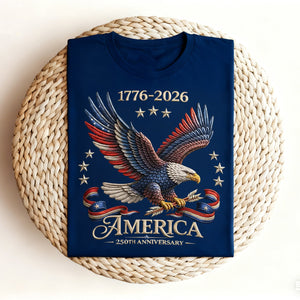 250th Anniversary America Patriotic T-Shirt, Bald Eagle American Flag Tee