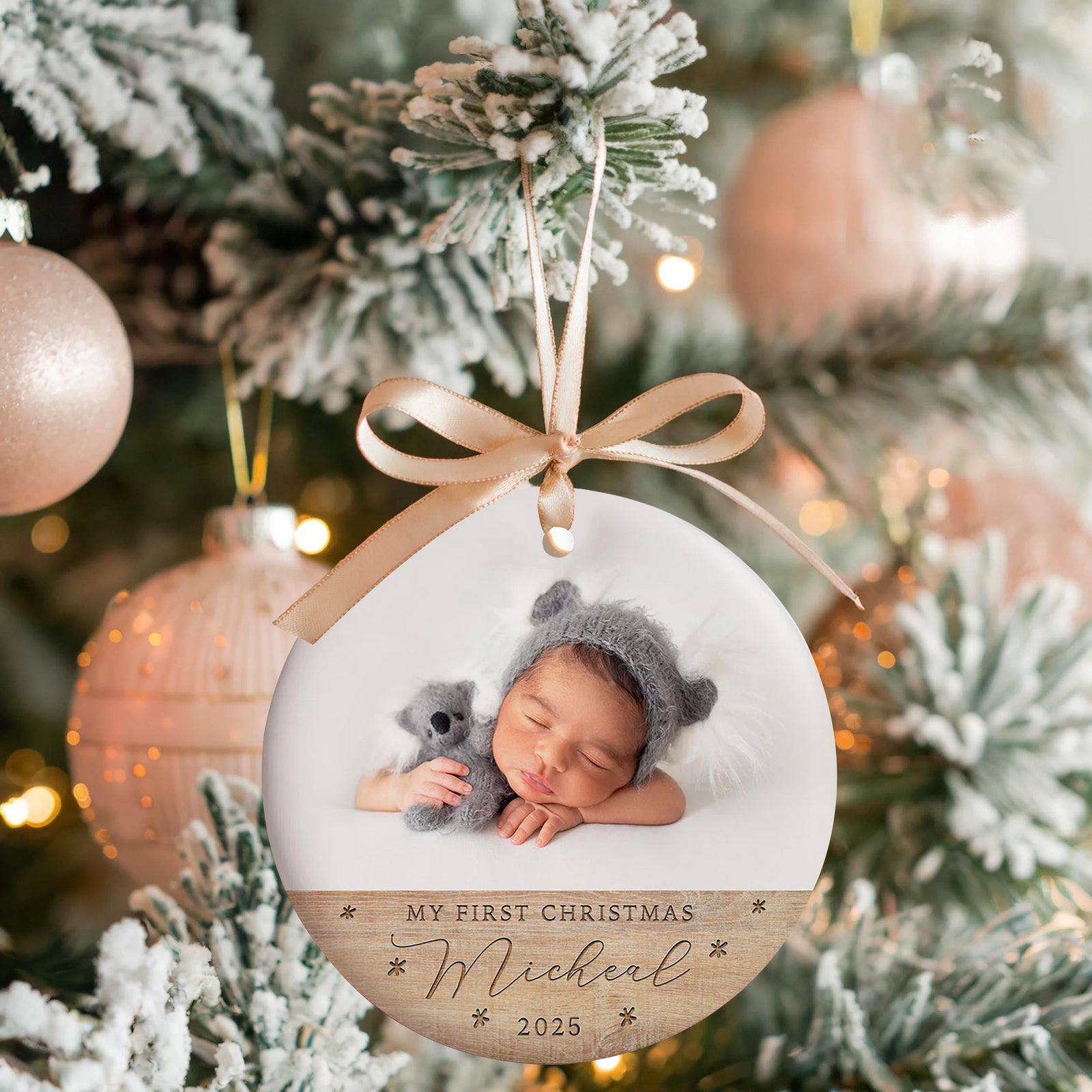 Personalized Baby’s First Christmas Ornament, Baby Holiday Keepsake