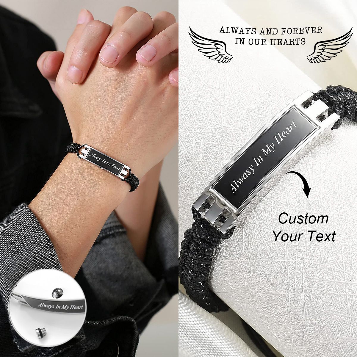 Personalized Always In My Heart Memorial Urn Bracelet - Gift For Christmas