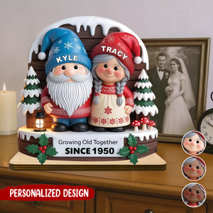 Couple Growing Old Together Plaque, Personalized Christmas Keepsake